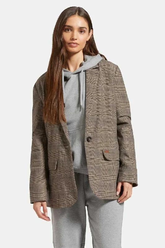 Manhattan Blazer - Brown/Cream Houndstooth