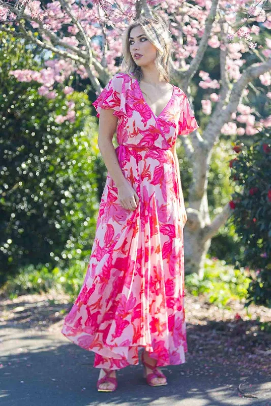 Influences Wrap Dress Pink Floral